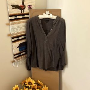 Lucky Brand Blue/Gray Flowy Top